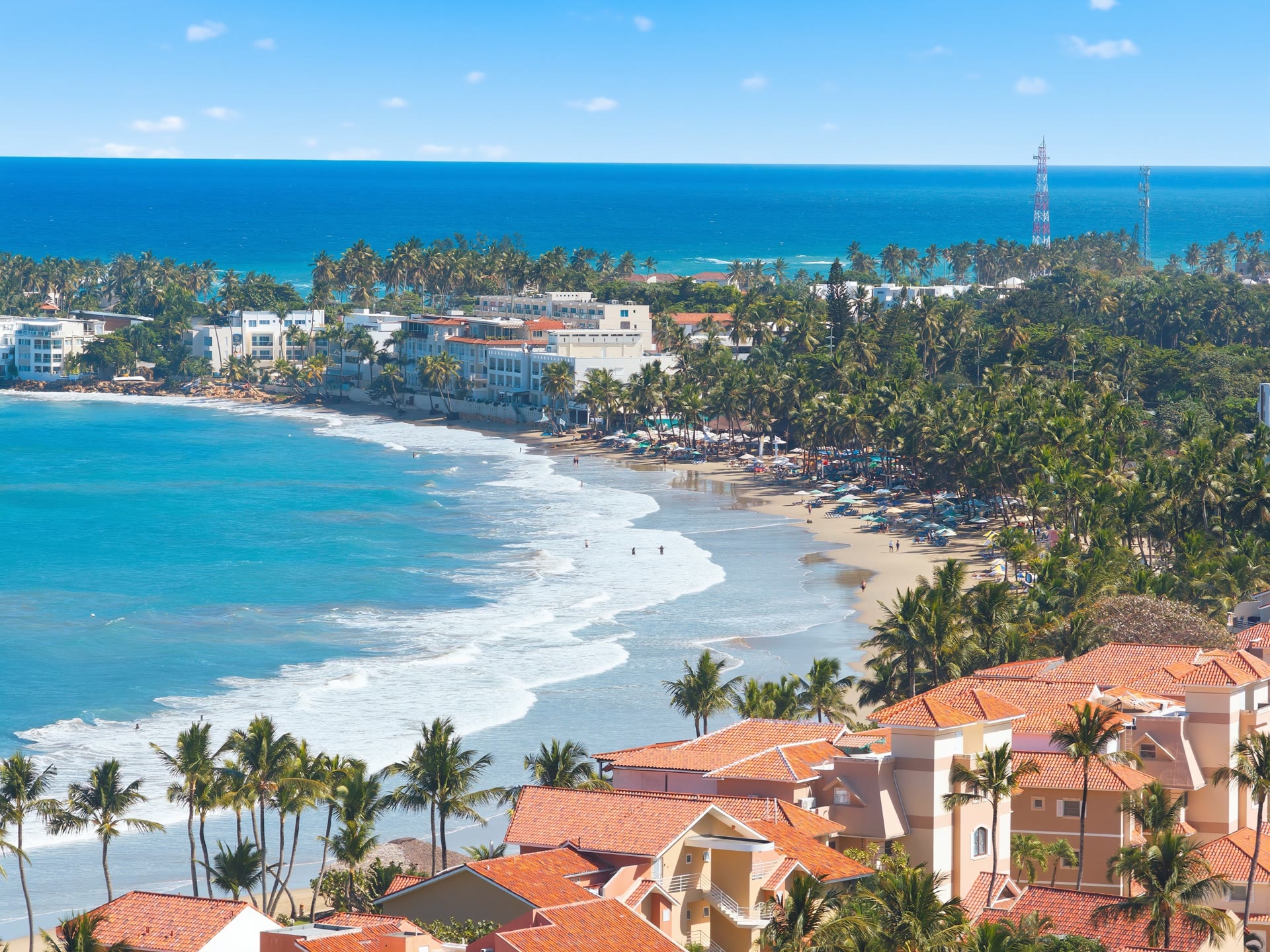 Aerial view of Cabarete's stunning coastline and turquoise waters