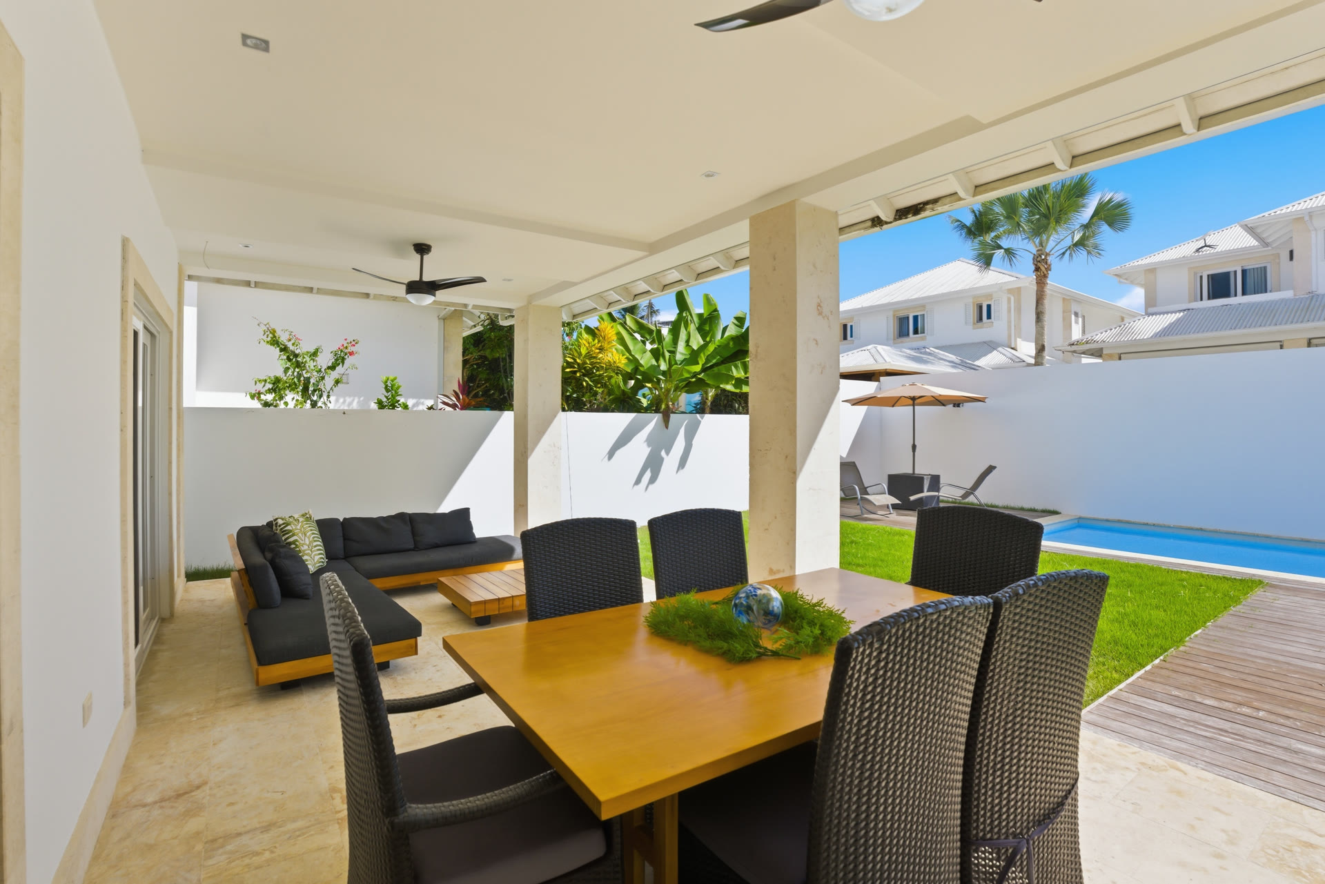 Beachfront villa terrace — the perfect group trip base in Cabarete